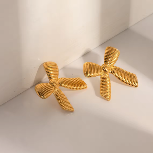 Aretes chapados en Oro 18k