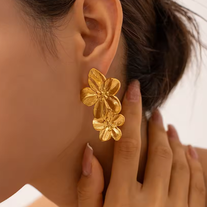 Aretes chapados en Oro 18k