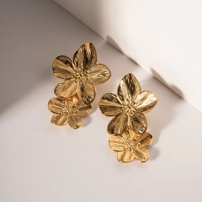 Aretes chapados en Oro 18k